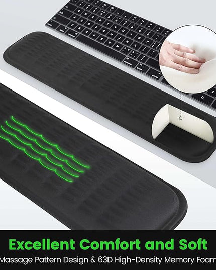 MEKASS Keyboard Wrist Rest, Soft Memory Foam Wrist Support for Keyboard, Keyboard Hand Rest Pad for Wrist Pain Relief, Keyboard Wrist Guard for Long Hours of Work, Gaming, Studying（Gray）