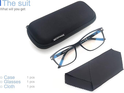 MODFANS Progressive Multifocus 3.5 Reading Glasses,Blue Light Blocking Glasses,Anti-Glare,Anti-Eye Fatigue,UV Protection for Computer/TV/Tablet/Phone,Readers with Comfort Sping Hinge