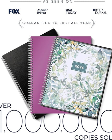 Ensight 2026 Appointment Book and Planner 8.5" x 11" Large Hourly Weekly Daily Schedule Planner with Tabs, 15 Minute Time Slots, Floral Calendar Organizer Jan 2026 – Dec 2026 Appointment Book - Floral