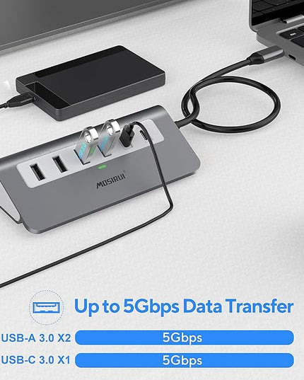 USB C Hub Multiport Adapter,Mosirui 9-in-1 USB-C Docking Station with 4K HDMI,5Gbps Type C 3.0,USB-A3.0/2.0,100W PD, SD/TF for MacBook/Pro iPad/Dell/HP/Desktop/Laptops(1.64 FT)