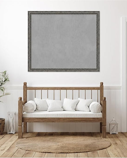 Amanti Art Black Framed Magnetic Board 44x52 Oversize Vision Board for use with Magnets, 100% Metal Sheet to Display Items as Office Decor or for Home Organization in mudroom, Kitchen or Kids Room