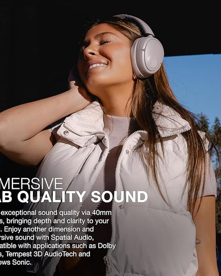 JLab JBuds Lux ANC Wireless Headphones, Mauve, Hybrid Active Noise Cancelling, Customizable Sound, Spatial Audio Compatible, Premium Over-Ear Bluetooth Headset