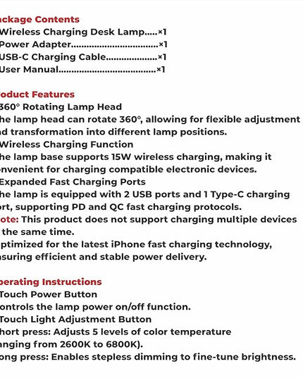 Small Bedside Table Lamp for Bedroom, Touch Control Nightstand Light, Dimmable Desk Fixture with Outlet, Modern Farmhouse Style for Reading, Living Room, Office, Home Decor (2-Pack)