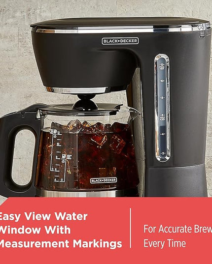 BLACK+DECKER Split Brew 12-Cup Digital Coffee Maker, CM0122, Iced or Hot Coffee, Programmable, Quick Touch, 4-Hour Keep Warm