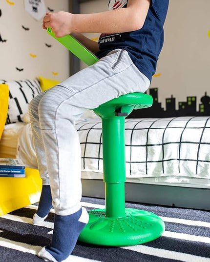 Studico ActiveChairs Adjustable Wobble Stool, Flexible Classroom Seating, Improves Focus, Posture and Helps ADHD/ADD, Sensory Chair, Active Fidget Chairs Adjusts from 16.65" to 23.75" Ages 13-18 Gree