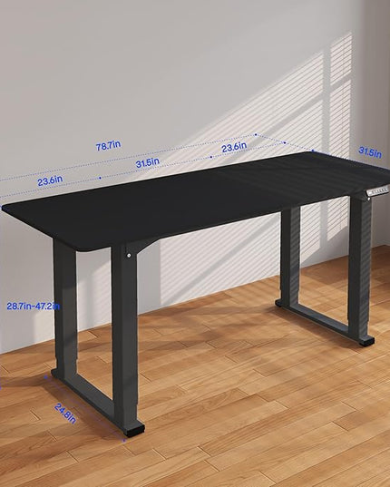 SANODESK 4-Leg Standing Desk, Electric Height Adjustable Desk with Memory Presets for Home Office, Stand up Desk Computer Workstation, 78x32 Inches Black