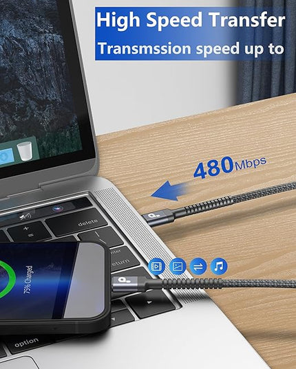 USB C to Lightning Cable 6FT 2Pack, iPhone Charger Fast Charging, USBC iPhone Charger, Type C iPhone Charging Cord [Apple MFi Certified] for iPhone 14 13 12 11 Pro Max Xs 8 Plus and More