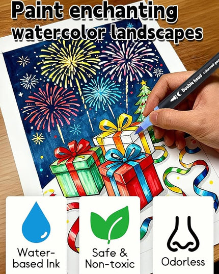 80 Colors Dual Tip Brush Pens, Fine Felt Tip and Brush Tips Colored Pens for Adults, Coloring Markers for Coloring Book Bullet Journaling Note Taking Hand Lettering