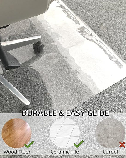 Chair Mat for Hardwood Floor, 1/5" Thick 48x36 inches Floor Mat Protector for Office Chair, Clear Thicken Pattern Rectangle Floors Protector