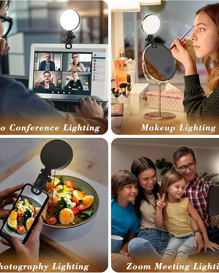 3.5'' Ring Light for Laptop, 61 LEDs Dimmable Video Conference Lighting, Portable USB Plug Clip On Ring Light Computer Laptop iPad Phone for Selfie Working Learning Zoom Meeting Live Streaming Makeup