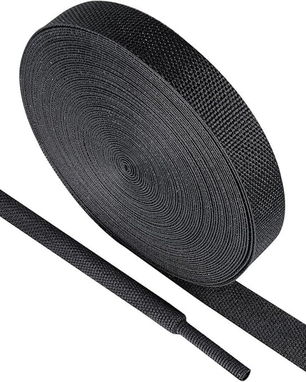 SUNNAREPOON Black 2:1 Ratio Automotive Heat Shrink Braided Sleeving,Wear-Resistant Flat Woven Shrinkable Sleeve Fabric Car Cable Wires Hoses Protection (3/8"-66ft)