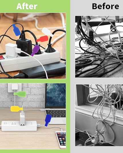 Cable Labels, 49 Cord Labels in Seven Colors, Can Be Handwritten and Reused, Suitable for The Identification of Various Wires and Cables