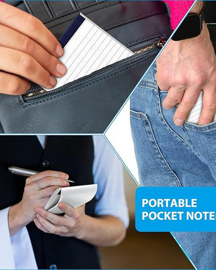 12 Pack Note Pads 4x6 Inch Small Lined Writing Memo Pads Refills Easy Tear no Rip Writing Pads with 30 Sheets Each Pad Narrow Ruled Mini Pocket Notebook Daily Planning and Organization of Work White
