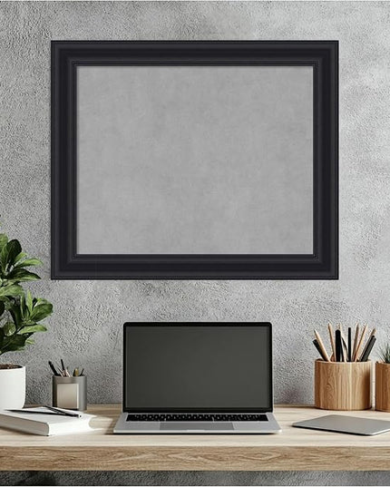 Amanti Art Black Framed Magnetic Board 20x24 Small Vision Board for use with Magnets, 100% Metal Sheet to Display Items as Office Decor or for Home Organization in mudroom, Kitchen or Kids Room