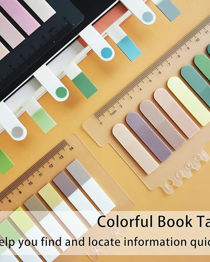 1600pcs Translucent Sticky Note Tabs, Morandi Page Markers for Annotating Books,Repositionable Book Flags Tabs Strip with Binders, Clear Sticky Notes,Page Tabs,Index Tabs