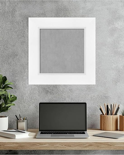 Amanti Art White Framed Magnetic Board 17x17 X-Small Vision Board for use with Magnets, 100% Metal Sheet to Display Items as Office Decor or for Home Organization in mudroom, Kitchen or Kids Room