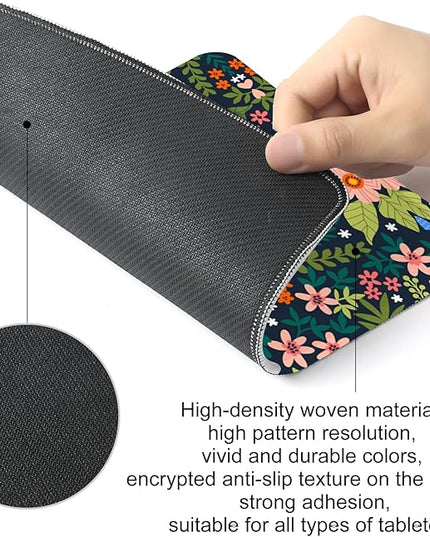 Flower Square Mouse Pad,Non-Slip Rubber Base Mouse Pad,Home Office Decoration Desktop Accessory,Laptop Mouse Pad for Office Laptops,9.4x7.8x0.12in 2