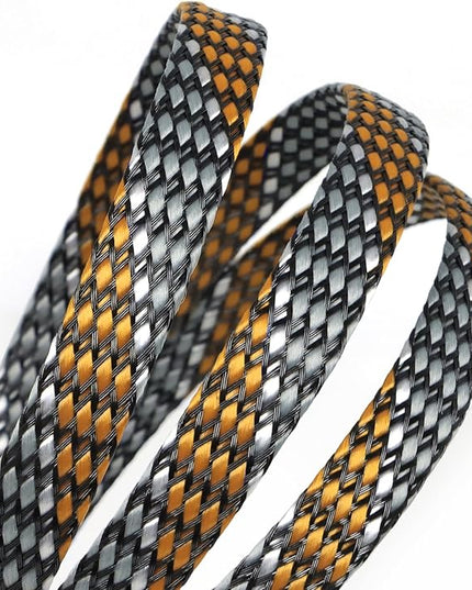 Braided Expandable Cable Sleeve, 25ft PP Cotton and PET Braided Cable Management, Flexible Mesh Wire Loom and Cable Protector for TV, Computer, Home Theater, Automotive (Orange White Grey, 1/8")