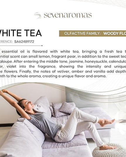 SevenAromas Hotel Scent Diffuser Oil, Luxury Hotel-Inspired Essential Oil for Aromatherapy & HVAC Diffusers – Premium Dropper Bottle - 145 ml 5 FL oz (White Tea)