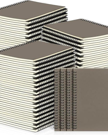 Yahenda Spiral Notebook Bulk A5 Journal Lined 8.3'' x 5.5'' Writing Composition Paper Small Notepad Subject Notebook for Students Office Business Back to School Supplies(Dark Gray,54 Pcs)