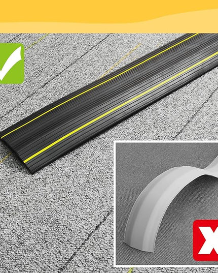 20 Ft Heavy Duty Floor Cord Cover Cable Protector, 3 Channels Protect Cords and Prevent a Trip Hazard— Conceal Wires at Home, Office, Warehouse, Workshop, Concerts