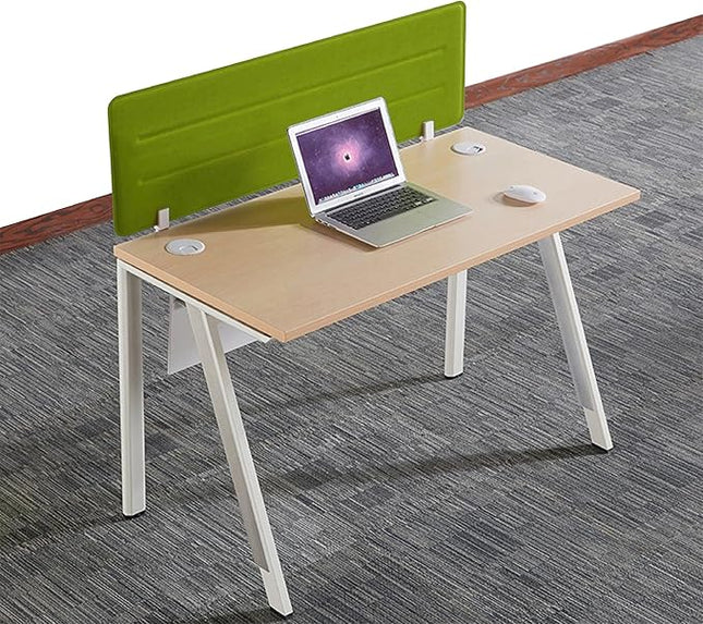 Desk Divider Panel, 34.6" x 11.8", Green – Clamp-On with 2 T-Clips, Soundproof Noise Reducing Privacy Screen for Office or Home Desk, High Quality Polyester