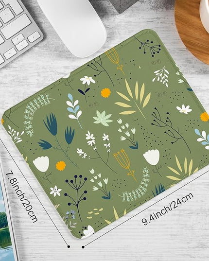 Flower Square Mouse Pad,Non-Slip Rubber Base Mouse Pad,Home Office Decoration Desktop Accessory,Laptop Mouse Pad for Office Laptops,9.4x7.8x0.12in.