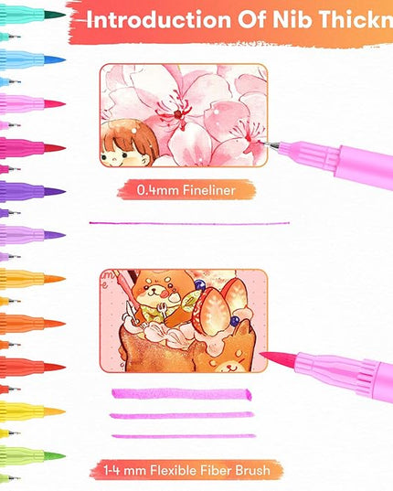 Soucolor Art Supplies for Adults, 72 Colors Dual Tip Brush Fine Tip Markers, Art Kit Drawing Set with Art Case Coloring Set, Art Set Art Supplies