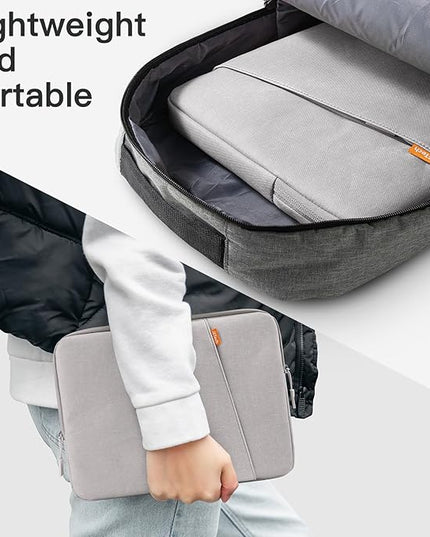 JETech Laptop Sleeve for 13-14Inch MacBook Air/Pro (M5/M4/M3/M2/M1) 2020-2025, 13-13.6 Inch Notebook, Waterproof Shock Resistant Bag Case with Accessory Pocket (Light Grey)