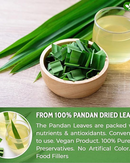 FreshDrinkUS, Premium 2oz Natural Pandan Leaves Dried, 100% Pure Dried Pandan Leaves, Pandan Leaf Tea, No Additives, No Caffeine, Vegan (2 oz Dried Leaves)