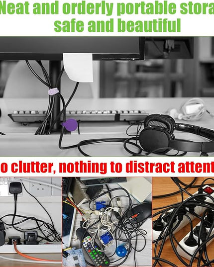 32pcs Cable Labels and Silicone Cable Ties, Reusable Cable Labels Tags Adjustable Silicone Zip Ties 20 Wire Labels and 12 Cable Straps Cord Wrap Organizer for Charging Cords Wires Cables