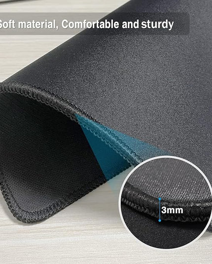Zhithink 11 Pack Mouse Pad with Reinforced Stitching Edge, Washable Mousepad with Grippy Non-Slip Rubber Base, 0.12 Inch Thick Smooth Tracks Computer Mouse Pads Bulk for Desk, Black, 10.2x8.2 Inch
