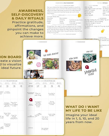 Clever Fox Planner Schedule – Undated Weekly & Monthly Life Planner with Time Slots, Appointment Book & Daily Organizer, A5 (Yellow)