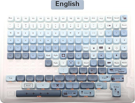134 Keys MOA PBT Keycaps Set for Cherry Gateron MX Switches Mechanical Keyboard Key Cap (Gradient Blue)
