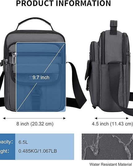 WITZMAN Crossbody Bags for Men Travel Shoulder Bag Lightweight Man Purse Small Casual Messenger Bag for Work Traveling