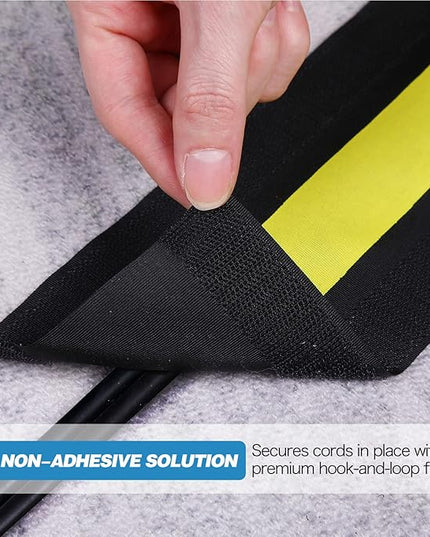 WILLBOND Carpet Cord Cover Cable Protector Floor Cover Cable Protector Management Only for Commercial Office Carpet(39.37 ft,Black and Yellow)