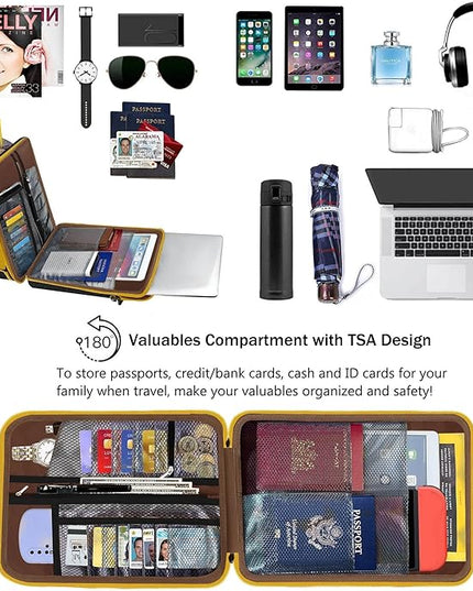ZINZ 12.3-13 Inch Travel Laptop Shoulder Bag with Expandable Compartment and Valuables Compartment -Black-Yellow edge