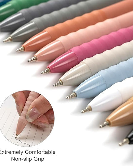Aisibeiger Ballpoint Pens Black Ink Ball Point Pen with Super Soft Grip Medium Point 1.0mm Office Pens (Silver 12-count)