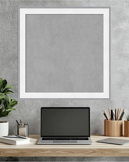 Amanti Art White Framed Magnetic Board 23x23 Medium Vision Board for use with Magnets, 100% Metal Sheet to Display Items as Office Decor or for Home Organization in mudroom, Kitchen or Kids Room