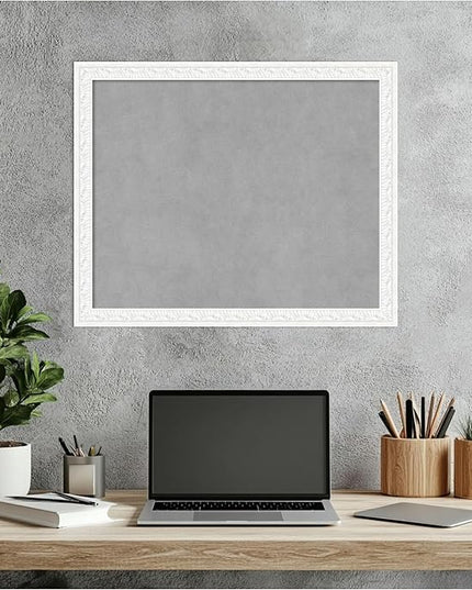 Amanti Art White Framed Magnetic Board 18x22 Small Vision Board for use with Magnets, 100% Metal Sheet to Display Items as Office Decor or for Home Organization in mudroom, Kitchen or Kids Room