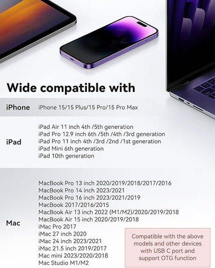 USB C SD Card Reader for iPhone 15 16/iPad/MacBook/Mac, xdgeLoad USB-C Type C SD Reader Supports SD and MicroSD Memory Card Adapter, Trail Camera Viewer Plug and Play - 2 Slots