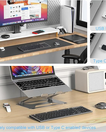 FENIFOX Wireless Keyboard and Mouse, Rechargeable USB C Combo Silent Quiet Compact Full Size Flat with Number Pad Soft Cover for Mac MacBook iMac Windows PC Laptop Computer Office - Black & Grey