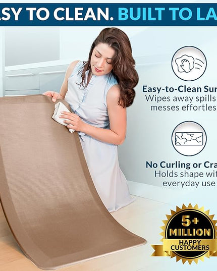 ComfiLife Anti Fatigue Floor Mat – 3/4 Inch Thick Kitchen Mats for Floor, Standing Desk Mat, Kitchen Rug – Comfort at Home, Office – Durable – Stain Resistant – Non-Slip Bottom (24" x 70", Beige)