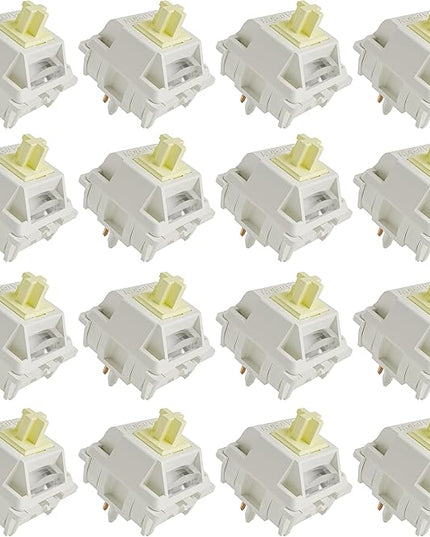 Gateron Cream Keyboard Switches Replacement,Pre-lubed 5-Pin Tactile Switches with Light Guide Pole/All Pom/Enhanced Pin for MX Mechanical Gaming Keyboard(90Pcs)