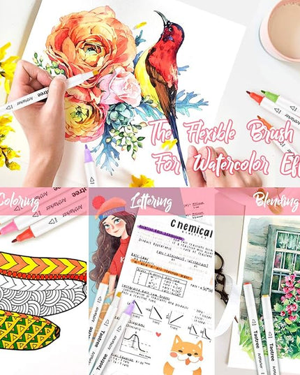 Taotree Alcohol Markers Set 168 Colors with Case & Holders, Dual Tips Art Coloring Markers Pens, Chisel & Fine Sketch Pens Art Supplies for Artist Adult Coloring Books Drawing, Painting, Sketching