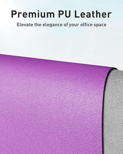 Aothia Leather Desk Pad Protector, Mouse Pad, Office Desk Mat, Non-Slip PU Leather Desk Blotter, Laptop Desk Pad, Waterproof Desk Writing Pad for Office and Home (23.6" x 13.7", Iris Violet)