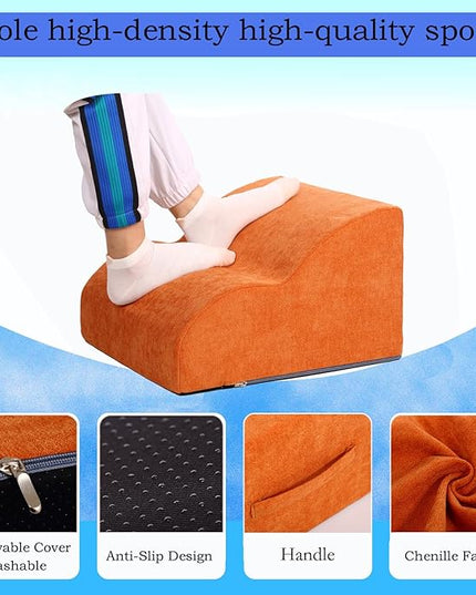 Foot Rest for Under Desk at Work.Multifunctional 3-Tier Foot Stool,with Washable Footrest.for Under Desk,Office Chair Gaming Chair & Sofa,Leg Elevation Pillow,Supports Posture (Orange)