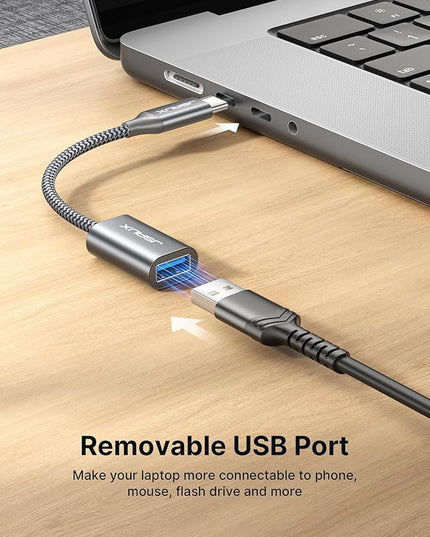 JSAUX USB C to USB 3.0 Adapter [2 Pack], USB C Male to USB Female OTG Cable Adapter Compatible with MacBook Pro/Air, iPhone 17 Pro Max/iPhone Air/16e/16/15 Series, Samsung Galaxy S25/S24/S23