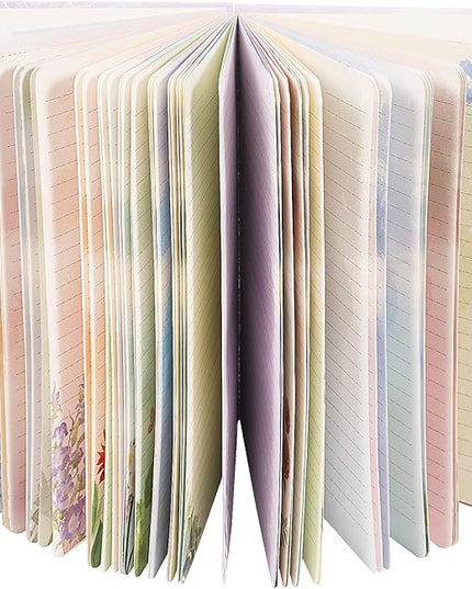 SIIXU Artistic Flower Dream Journal - Thick Hardcover Spiral Notebook with 160 Unique Pages, A5 Lined Notebooks for Poetry Drafting, Memo Keeping & Creative Junk Journaling, Pink