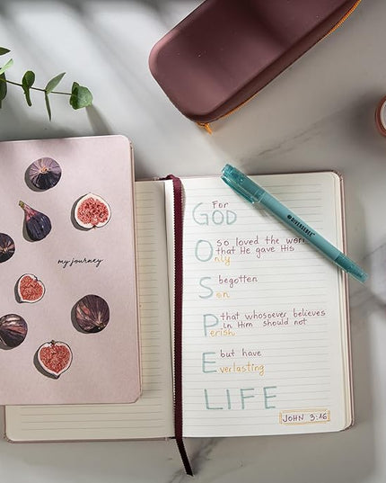 DIVERSEBEE Hardcover Lined Journal Notebook, Medium A5 (5.8 x 8.3 inches), 192 Pages, Thick Paper, Aesthetic Journals for Writing, Office School Bible Journaling Supplies (Figs)